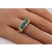 Türkis Ring Gold 585 14 Karat grünblaue Edelsteine 2.1ct Antikschmuck