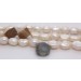 Perlenkette 42cm Süßwasserperlen 8-10mm grau braune Onyx Edelsteine