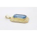 Aquamarin Anhänger Gold 333 8K synth. blauer Edelstein 12.6ct. Antikschmuck