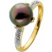 Tahitiperlen Ring Gelbgold 585 Tahitiperle 9.3mm Diamanten 0.02ct.W/SI 