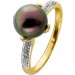 Tahitiperlen Ring Gelbgold 585 Tahitiperle 9.3mm Diamanten 0.02ct.W/SI 
