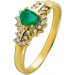 Smaragdring Gelbgold 585 grüner Smaragd 0.50ct.Brillanten 0.30ct.TW/SI