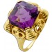 Amethystring Gelbgold 585 lila Amethyst Edelstein 10.00ct. Asscher Cut