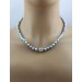 Akoyaperlen Kette Japan 7.9-7.5mm silbergrau silberblau Weißgold 585