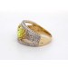 Citrin Ring Gold 585 14K zitronengelber Edelstein synth. Brillanten 