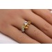 Citrin Ring Gold 333 8K grüner Peridot blaue Aquamarin Edelsteine
