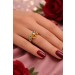 Citrin Ring Gold 333 8K grüner Peridot blaue Aquamarin Edelsteine