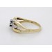 Saphir Ring Gold 585 14K Diamanten 0.04ct Antikschmuck