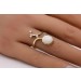 Opal Ring Gold 585 14K Brillanten 0.10ct weiss orange grüner Edelstein