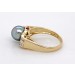Perlen Ring Gold 585 14 Karat Brillanten 0.12ct Rubine Antikschmuck