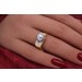 Perlen Ring Gold 585 14 Karat Brillanten 0.12ct Rubine Antikschmuck