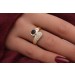 Saphir Ring Gold 750 18K blauer Edelstein 0.60ct Brillanten 0.36ct 