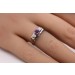 Amethyst Ring Weißgold 585 14K lila Edelstein Brillanten 0.04ct Antikschmuck