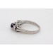 Amethyst Ring Weißgold 585 14K lila Edelstein Brillanten 0.04ct Antikschmuck