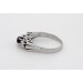 Amethyst Ring Weißgold 585 14K lila Edelstein Brillanten 0.04ct Antikschmuck