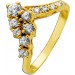 Zirkonia Ring Gold 585 14 Karat weiße Steine 0.40ct. Lupenrein