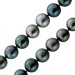 Tahiti Perlenkette 12-10mm anthrazit schwarz Silber 925 45cm