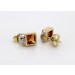 Citrin Ohrstecker Gold 585 14K gelbe Edelsteine 1.3ct Brillanten 0.06ct 