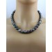 Tahiti Perlenkette 46cm 12-10mm anthrazit schwarz Silber 925 