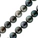 Tahiti Perlenkette 12-10mm anthrazit schwarz Silber 925 45cm