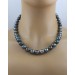 Tahiti Perlenkette 12-10mm anthrazit schwarz Silber 925 45cm