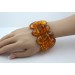 Bernstein Armband cognac braune Edelsteine 430ct. Antikschmuck 