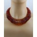 Bernstein Kette cognac braune Edelsteine 395ct Antikschmuck