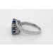 Saphirring Weißgold 585 14k blaue Edelsteine Diamanten 0.06ct Antikschmuck
