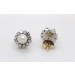 Perlenohrstecker Weißgold 585 14K Akoyaperlen 6.2mm Diamanten 0.30ct