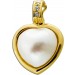 Herzanhänger Gold 585 Mabe Perle Brillanten 0.06ct 