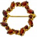 Granat Brosche Gold 333 8K rotbraune Edelsteine 3.8ct Antikschmuck