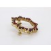 Granat Brosche Gold 333 8K rotbraune Edelsteine 3.8ct Antikschmuck