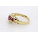 Rubinring Gold 585 14K rote Edelsteine 0.27ct Brillanten 0.09ct Antikschmuck