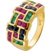 Rubinring Gold 585 14K Smaragde Saphire 