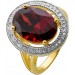 Edelsteinring Gold 375 9K roter Rhodolith 6.4ct Topase 0.18ct