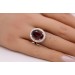 Edelsteinring Gold 375 9K roter Rhodolith 6.4ct Topase 0.18ct