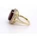 Edelsteinring Gold 375 9K roter Rhodolith 6.4ct Topase 0.18ct