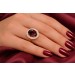 Edelsteinring Gold 375 9K roter Rhodolith 6.4ct Topase 0.18ct