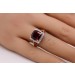 Granatring Rosegold 375 9K roter Almandin 7.2ct weiße Topase 0.48ct