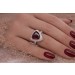 Rhodolith Ring Weißgold 375 9K roter Edelstein 4.5ct Brillanten
