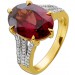 Diamantring Gold 585 14K violett roter Rhodolith 9ct Diamanten 0.40ct