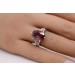 Diamantring Gold 585 14K violett roter Rhodolith 9ct Diamanten 0.40ct