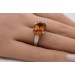 Citrinring Gold 375 9K honiggelber Edelstein 12.2ct Brillanten 0.14ct