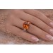 Citrinring Gold 375 9K honiggelber Edelstein 9.1ct Brillanten 0.35ct