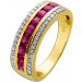 Brillantring Gold 585 14K rote Rubine 2.1ct Brillanten 0.30ct