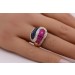 Rubinring Gold 585 14K blaue Saphire rote Rubine  Brillanten 0.15ct