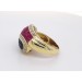 Rubinring Gold 585 14K blaue Saphire rote Rubine  Brillanten 0.15ct