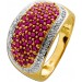 Rubinring Gold 585 14K rote Edelsteine 3.9ct Brillanten 0.03ct