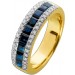 Saphir Ring Gold 585 14K blaue Edelsteine 2.1ct Brillanten 0.60ct