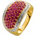 Rubinring Gold 585 14K rote Edelsteine 3.9ct Diamanten 0.03ct